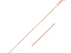 14k Pink Gold Round Cable Link Chain (1.1 mm)