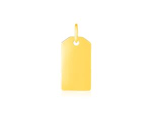 14K Yellow Gold Tag Pendant