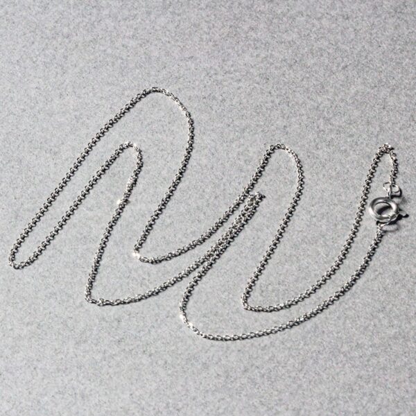 14k White Gold Diamond Cut Cable Link Chain (0.68 mm) - Image 5