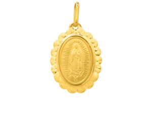 Religious Pendant with Our Lady of Guadalupe in 14K Yellow Gold